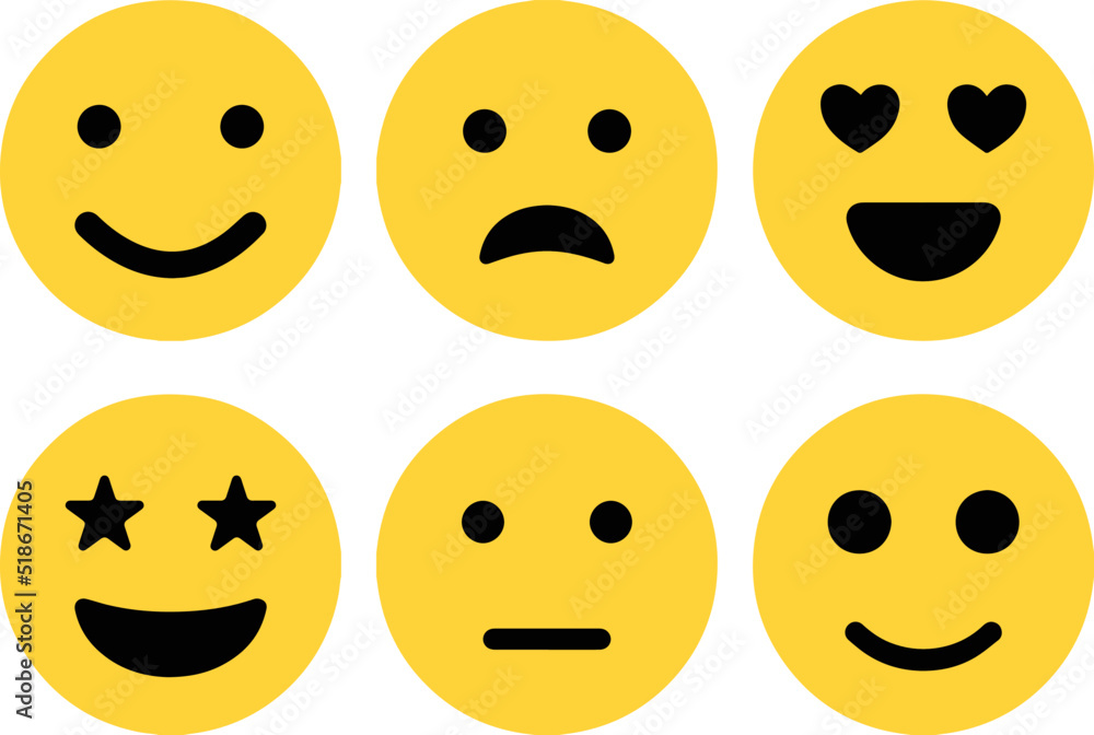 Emojis face icon set. Modern Emoticons Set. Different Reactions design. smile yellow icon design. Emoji faces collection. Emojis flat style. Happy and sad emoji. Line smiley face Emojis face icon set. Modern Emoticons Set. Different Reactions design. smile yellow icon design. Emoji faces collection. Emojis flat style. Happy and sad emoji. Line smiley face