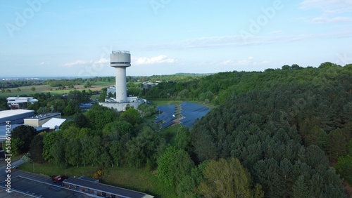 Aerial shot of a tower in the technology park of Daresbury Cheshire photo