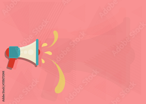 Illustration Of Megaphone Throwing Out Water Drops Making Announcement