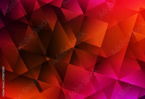 Light Pink, Red vector gradient triangles pattern.