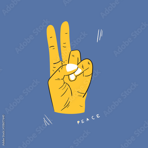 Peace Finger Hand Zwei Zeichen Ukraine 