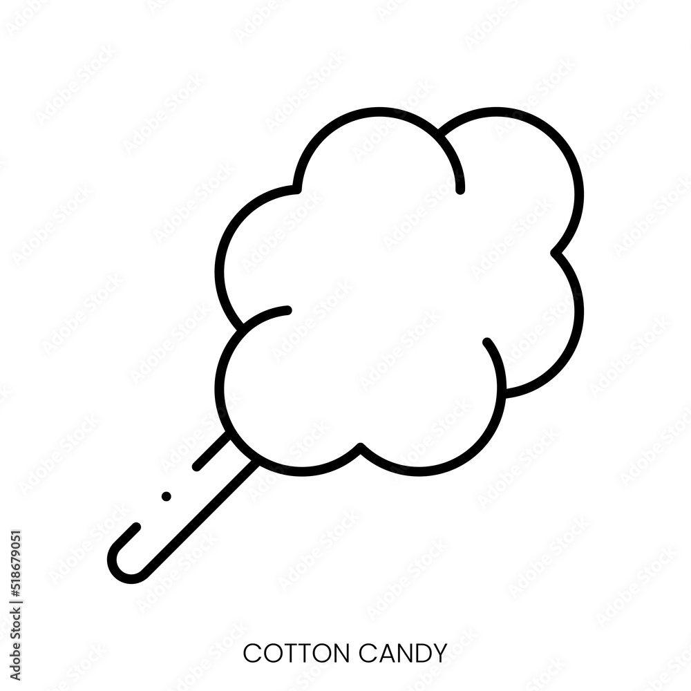 cotton candy icon. Linear style sign isolated on white background. Vector illustration cotton candy icon. Linear style sign isolated on white background. Vector illustration