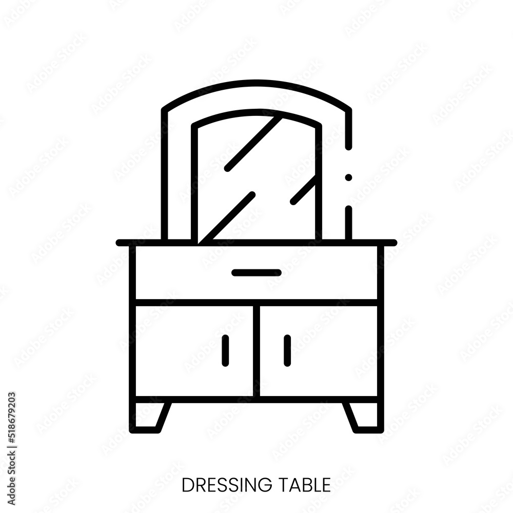 dressing table icon. Linear style sign isolated on white background. Vector illustration dressing table icon. Linear style sign isolated on white background. Vector illustration