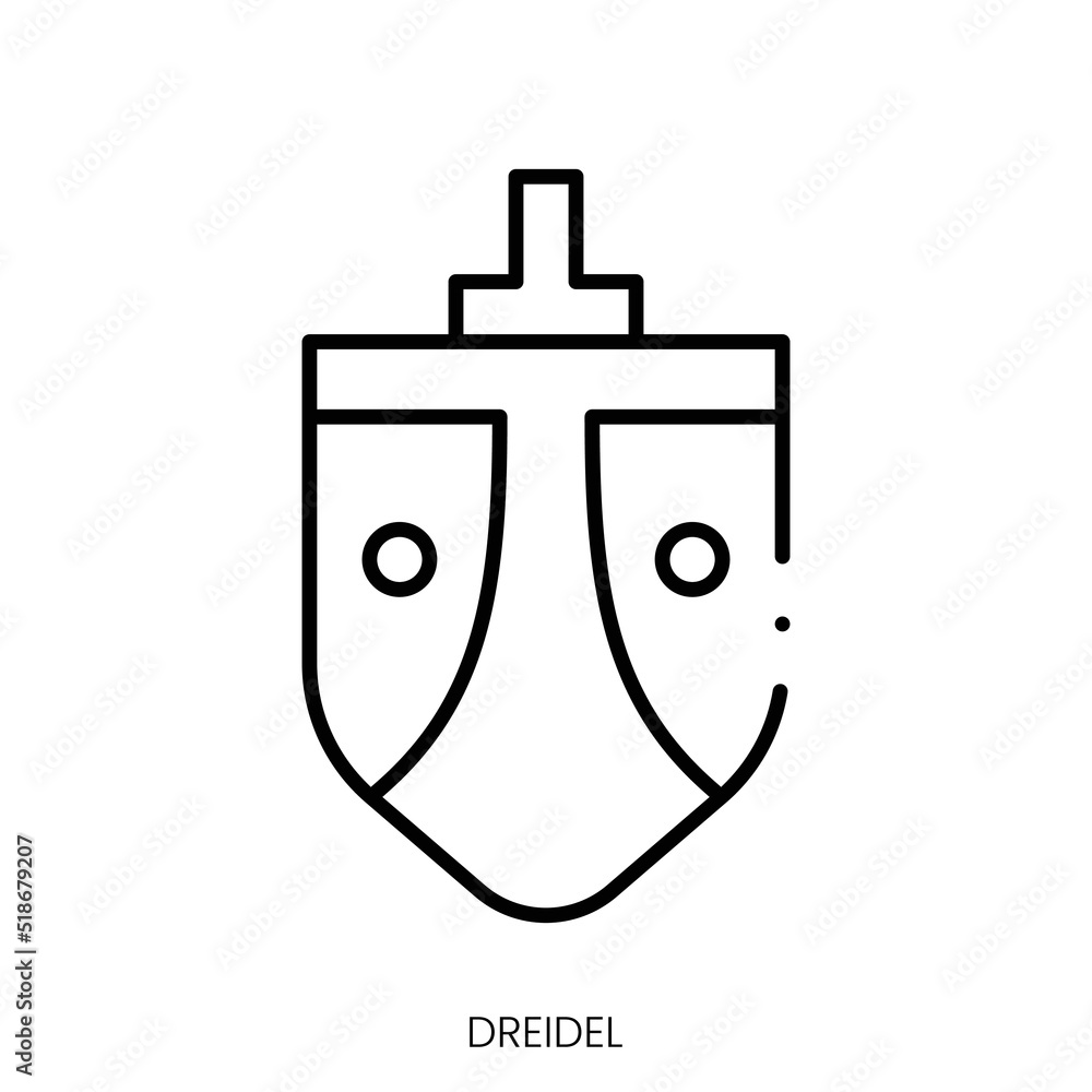 dreidel icon. Linear style sign isolated on white background. Vector illustration dreidel icon. Linear style sign isolated on white background. Vector illustration