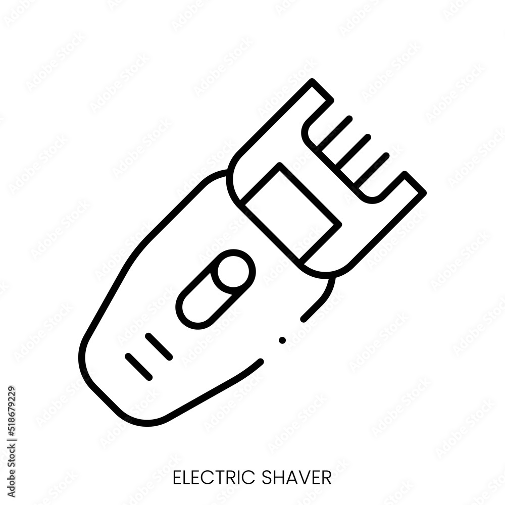electric shaver icon. Linear style sign isolated on white background. Vector illustration electric shaver icon. Linear style sign isolated on white background. Vector illustration