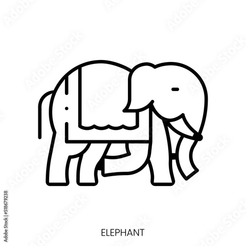 elephant icon. Linear style sign isolated on white background. Vector illustration