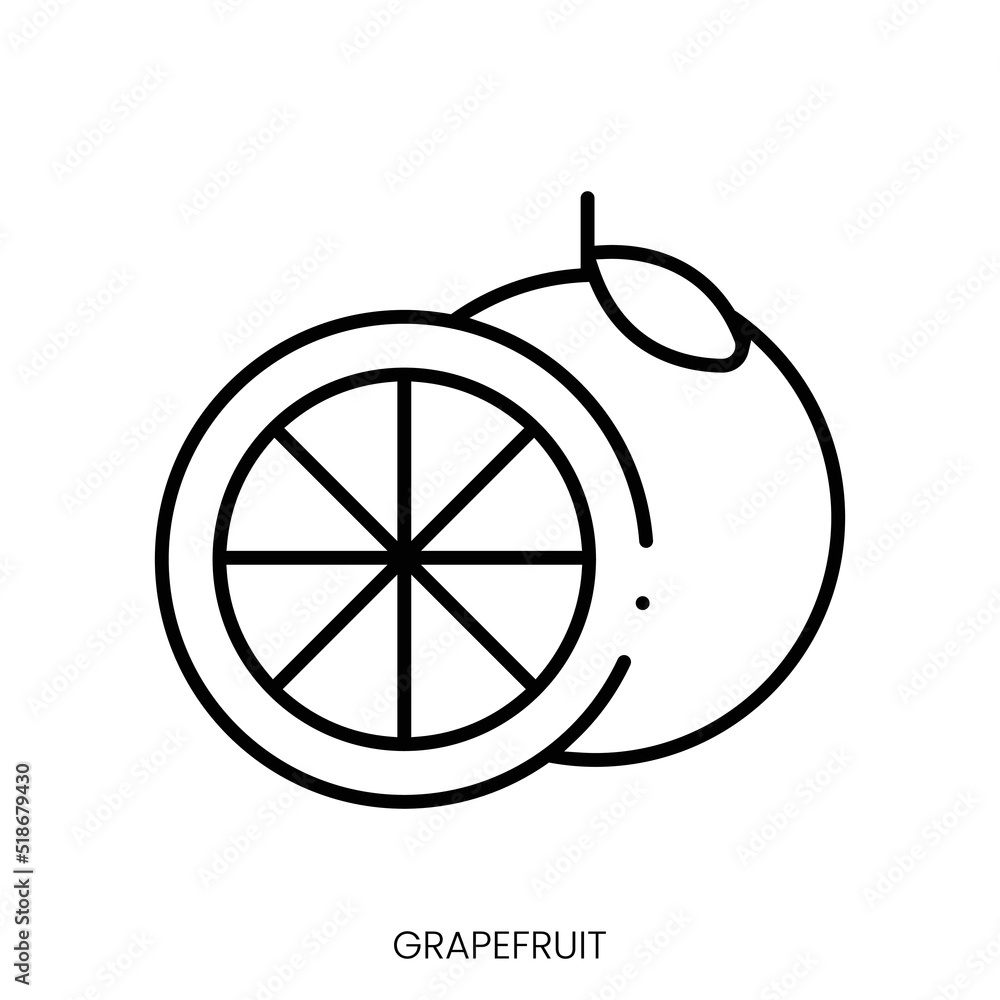 grapefruit icon. Linear style sign isolated on white background. Vector illustration