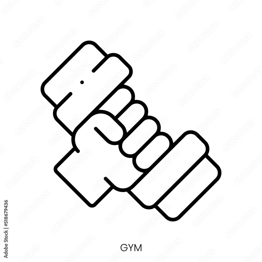 gym icon. Linear style sign isolated on white background. Vector illustration
