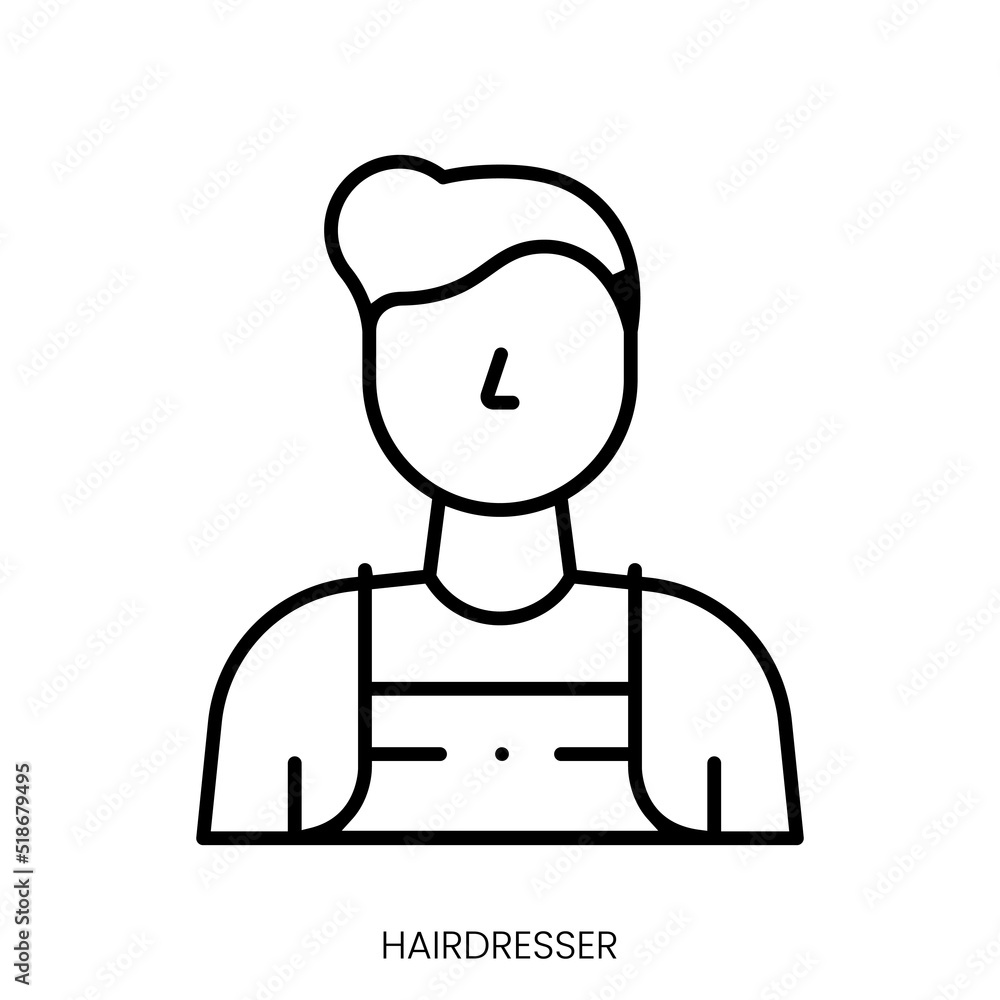 hairdresser icon. Linear style sign isolated on white background. Vector illustration