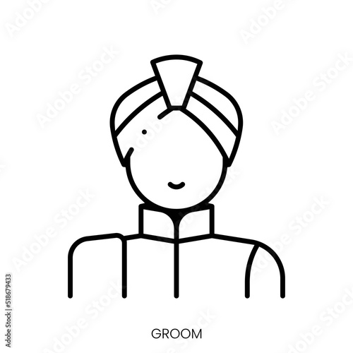 groom icon. Linear style sign isolated on white background. Vector illustration
