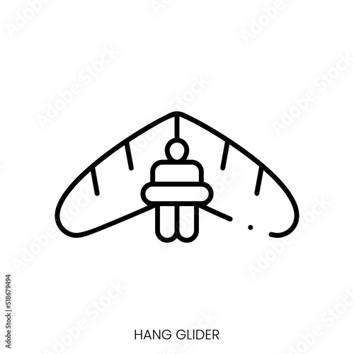hang glider icon. Linear style sign isolated on white background. Vector illustration © Hondicone