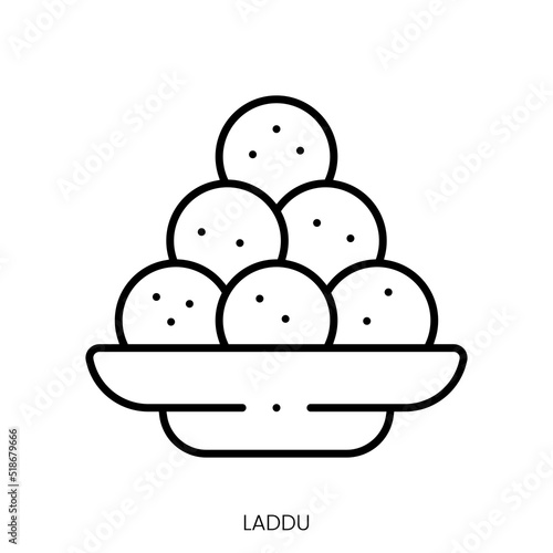 laddu icon. Linear style sign isolated on white background. Vector illustration