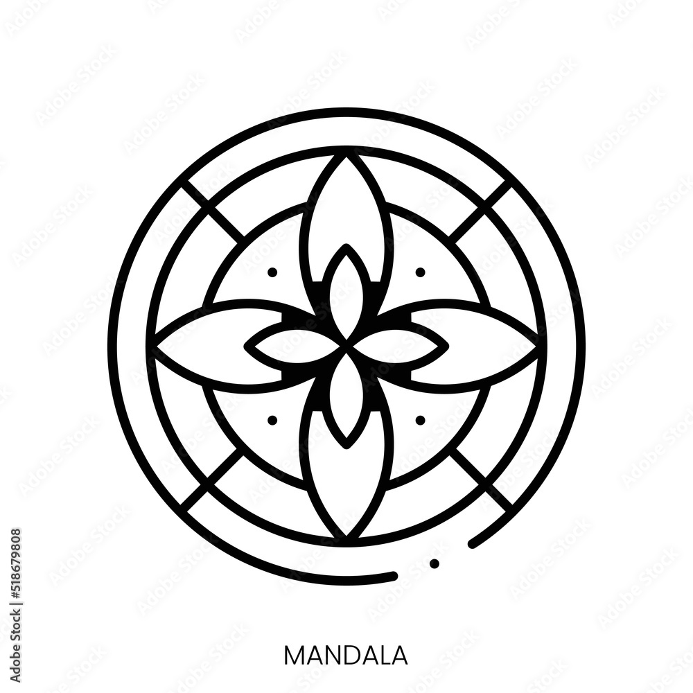 mandala icon. Linear style sign isolated on white background. Vector illustration mandala icon. Linear style sign isolated on white background. Vector illustration