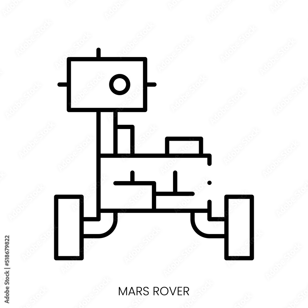 mars rover icon. Linear style sign isolated on white background. Vector illustration