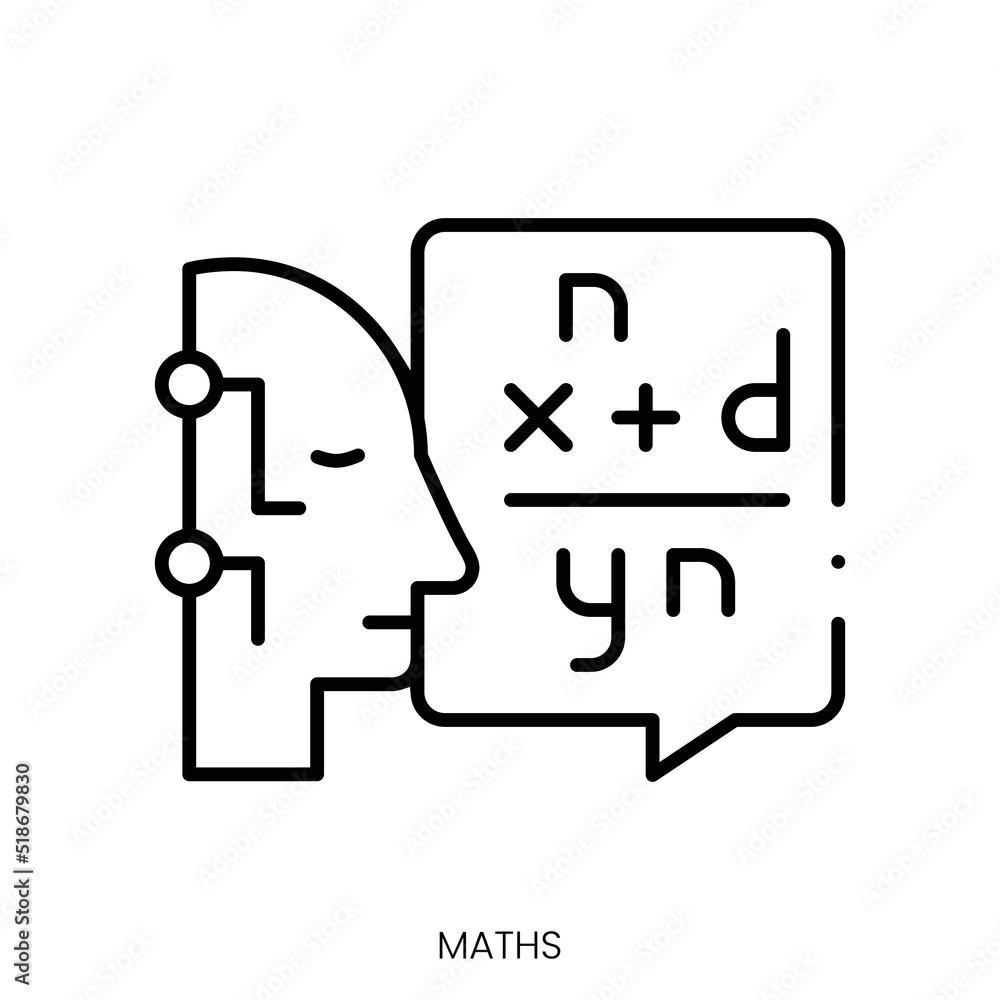 maths icon. Linear style sign isolated on white background. Vector illustration maths icon. Linear style sign isolated on white background. Vector illustration