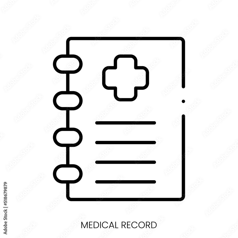medical record icon. Linear style sign isolated on white background. Vector illustration medical record icon. Linear style sign isolated on white background. Vector illustration