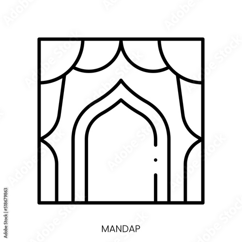 mandap icon. Linear style sign isolated on white background. Vector illustration photo