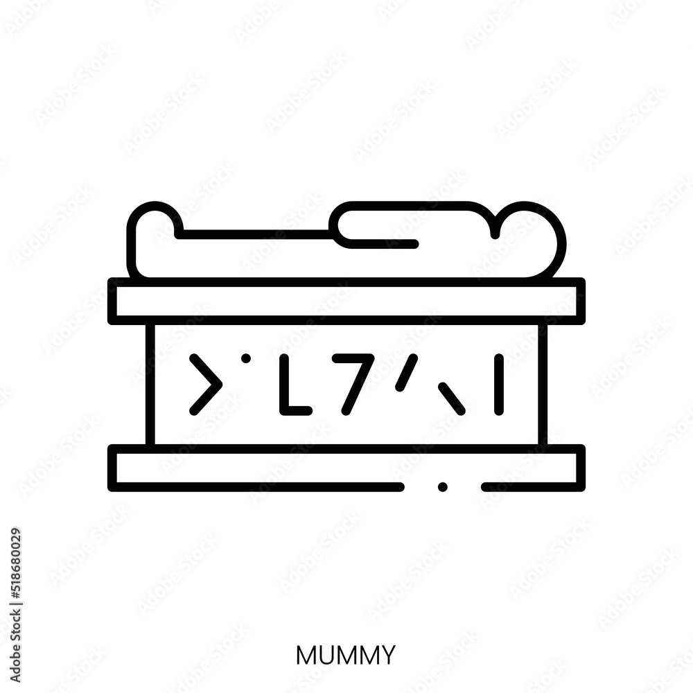 mummy icon. Linear style sign isolated on white background. Vector illustration mummy icon. Linear style sign isolated on white background. Vector illustration