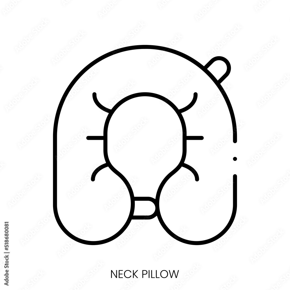 neck pillow icon. Linear style sign isolated on white background. Vector illustration neck pillow icon. Linear style sign isolated on white background. Vector illustration