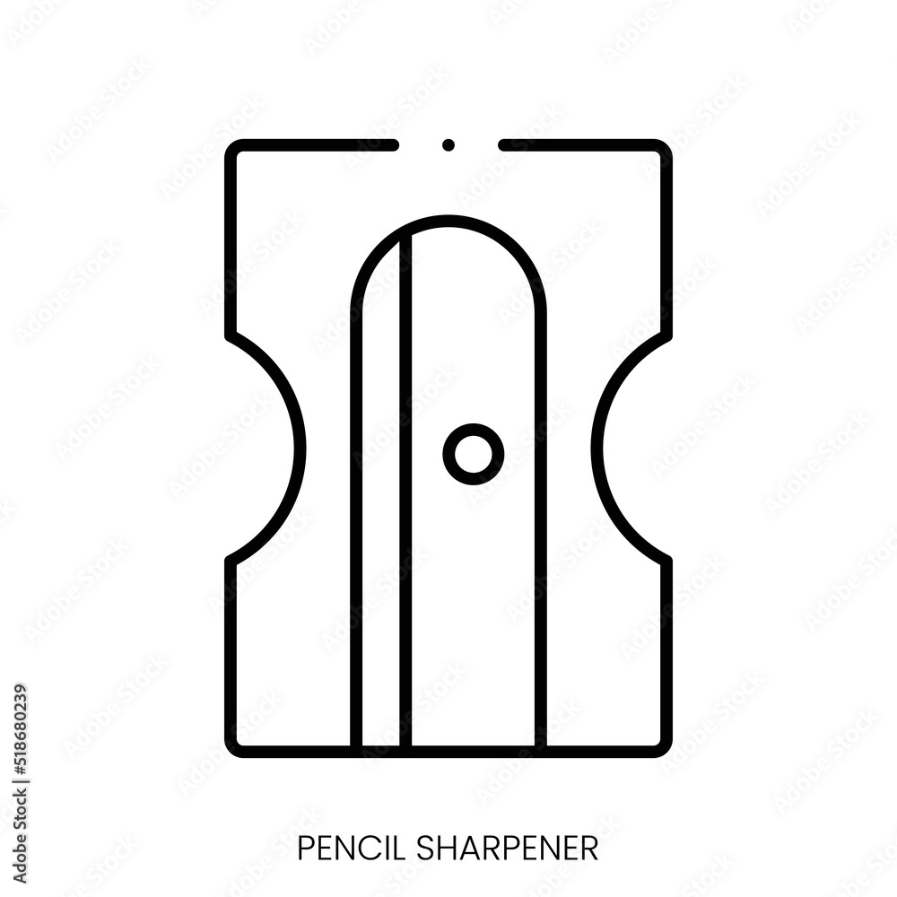 pencil sharpener icon. Linear style sign isolated on white background. Vector illustration pencil sharpener icon. Linear style sign isolated on white background. Vector illustration