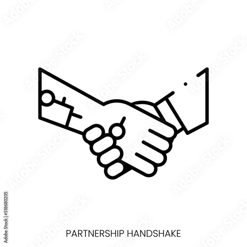 Partnership handshake icon. Linear style sign isolated on white background. Vector illustration