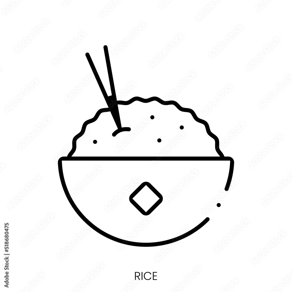 rice icon. Linear style sign isolated on white background. Vector illustration rice icon. Linear style sign isolated on white background. Vector illustration