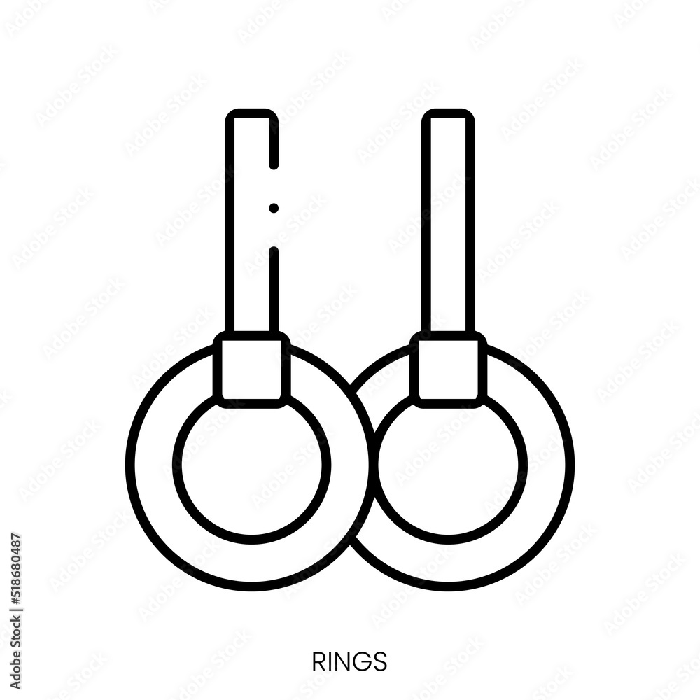 rings icon. Linear style sign isolated on white background. Vector illustration rings icon. Linear style sign isolated on white background. Vector illustration