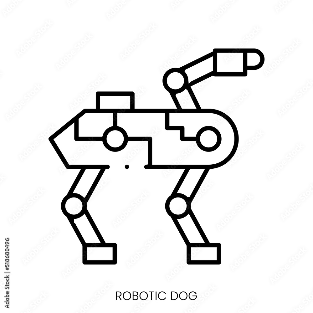 robotic dog icon. Linear style sign isolated on white background. Vector illustration robotic dog icon. Linear style sign isolated on white background. Vector illustration