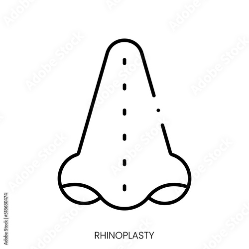 rhinoplasty icon. Linear style sign isolated on white background. Vector illustration