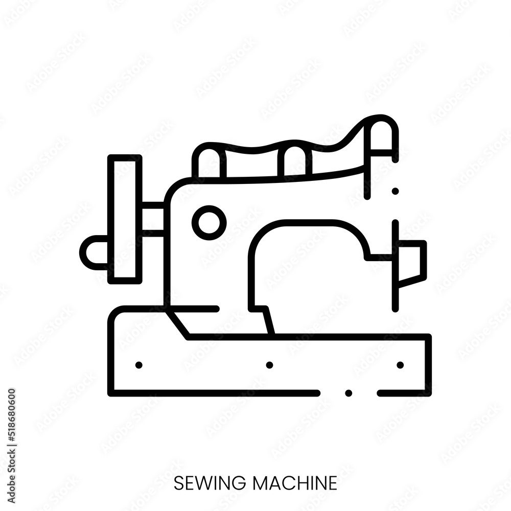 sewing machine icon. Linear style sign isolated on white background. Vector illustration sewing machine icon. Linear style sign isolated on white background. Vector illustration