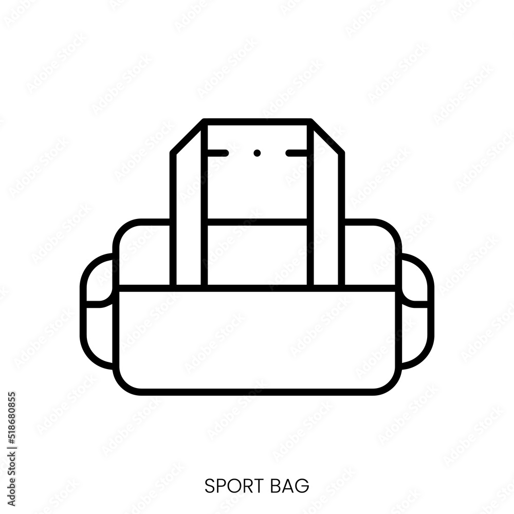 sport bag icon. Linear style sign isolated on white background. Vector illustration sport bag icon. Linear style sign isolated on white background. Vector illustration