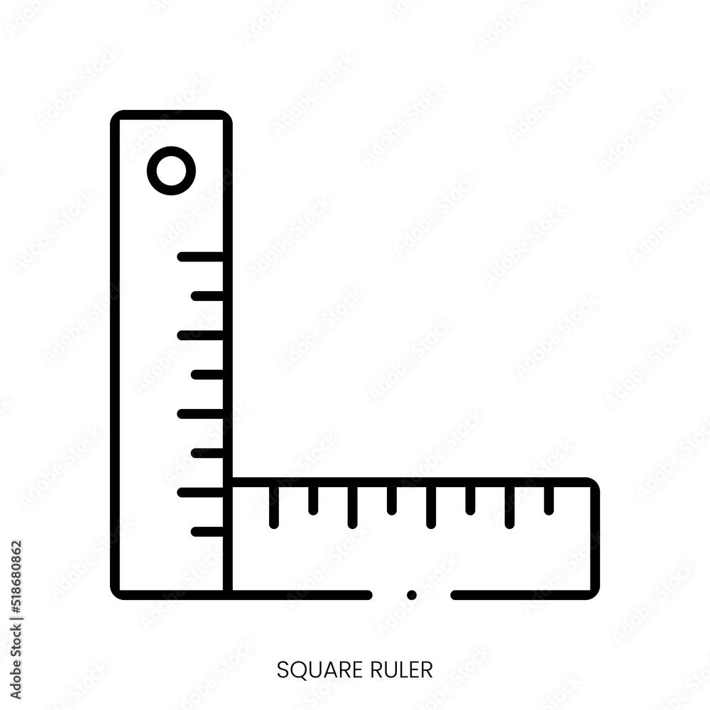 square ruler icon. Linear style sign isolated on white background. Vector illustration