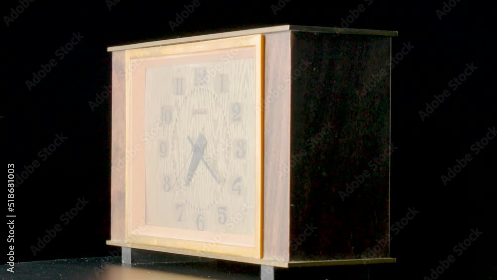 Video Stock Old wooden clock with ticking hands. Brown vintage ...