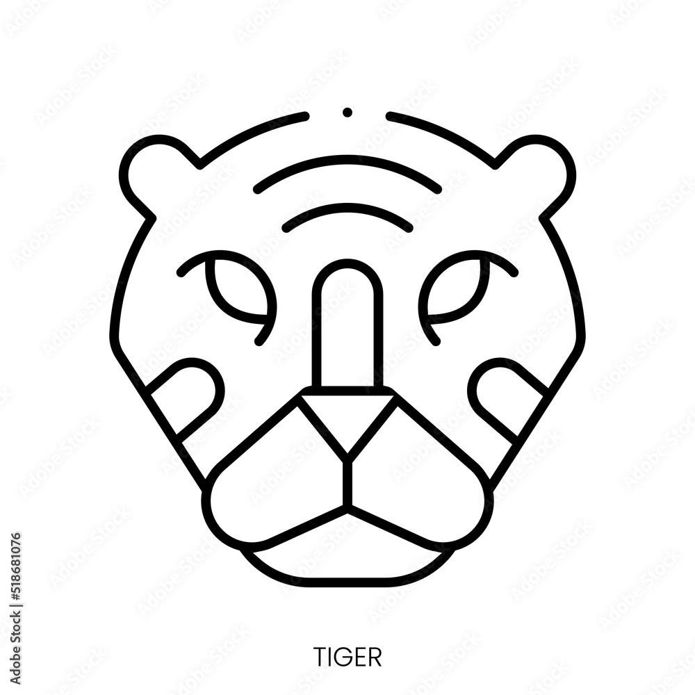 tiger icon. Linear style sign isolated on white background. Vector illustration tiger icon. Linear style sign isolated on white background. Vector illustration