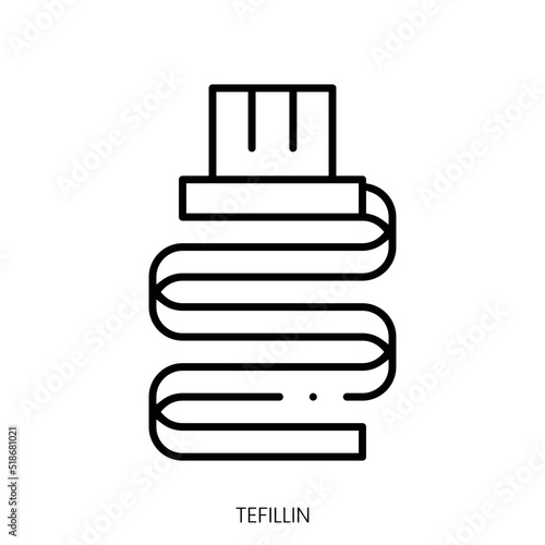 tefillin icon. Linear style sign isolated on white background. Vector illustration photo