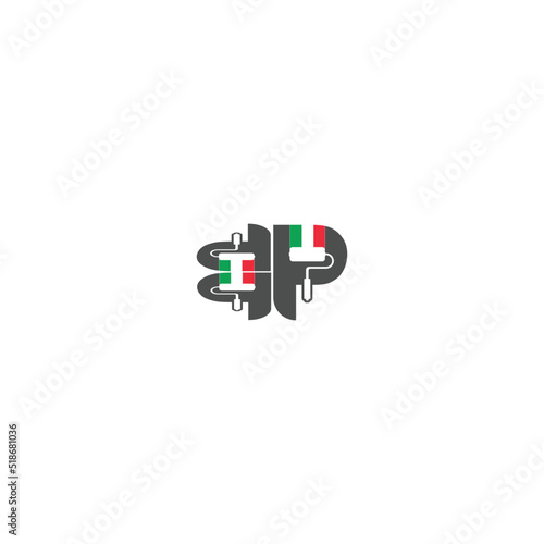 Logo with paint rollers on white background - painting company logo