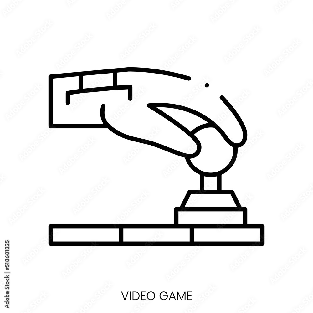 video game icon. Linear style sign isolated on white background. Vector illustration