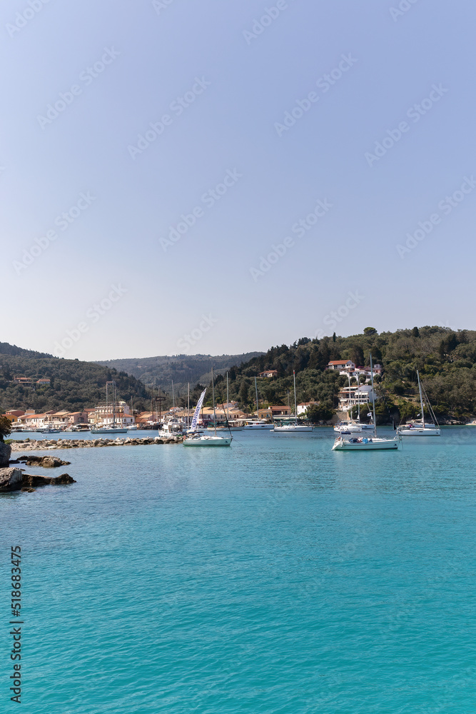 Obraz premium Summer vacation at Lakka Paxoi (Paxi) Greek Ionian Island 