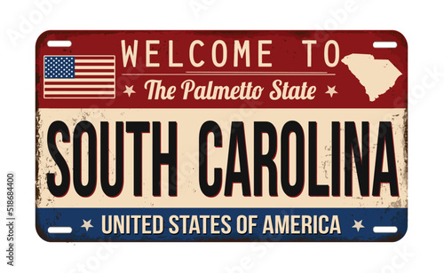 Welcome to South Carolina vintage rusty license plate