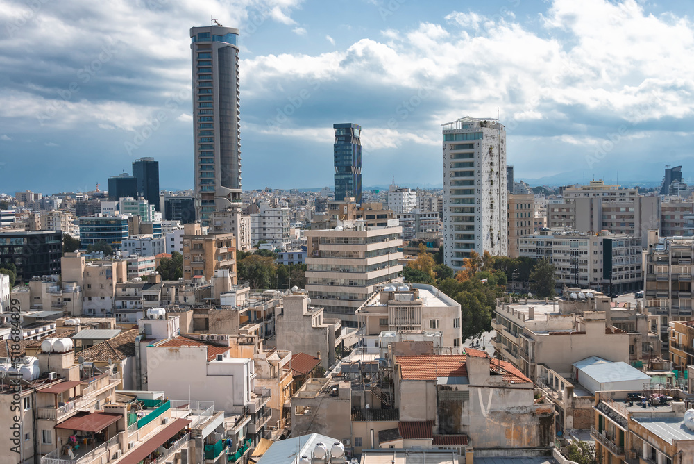 Fototapeta premium Skyline of Nicosia city, Cyprus