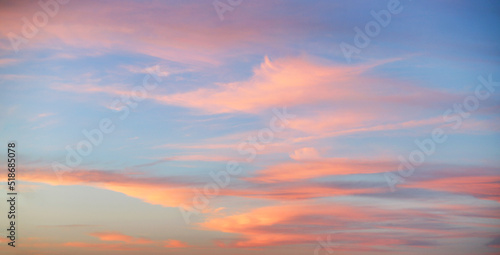 Beautiful sunset sky as a romantic background