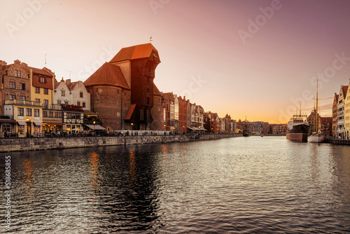 Evening view of the city of Gdansk