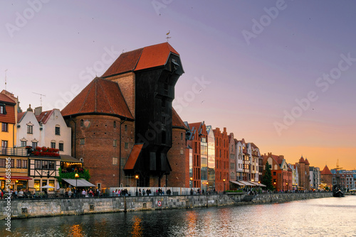 Evening view of the city of Gdansk