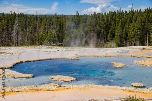 Sunny view of the landscape of Solitary Geyser