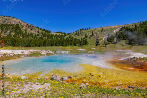 Sunny view of beautiful landscape of Imperial Geyser