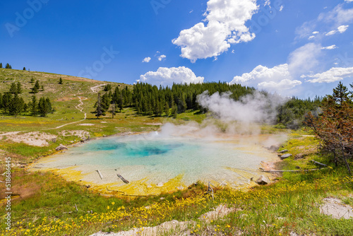 Sunny view of beautiful landscape of Imperial Geyser