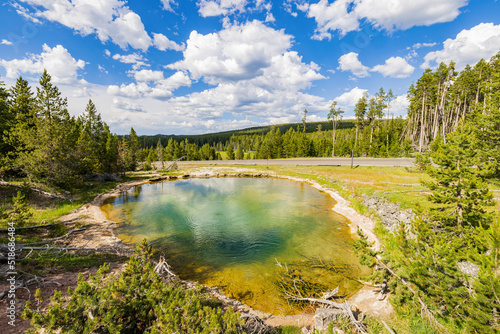 Sunny view of the landscape of Fountain Paint Pots