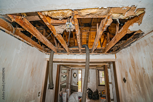Fire damage attic
