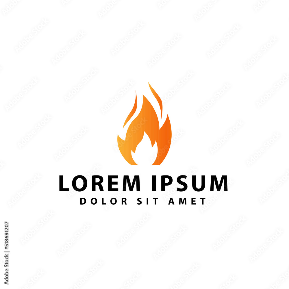 professional logo template. In the center is a bonfire on a white background. Can be used for logos of stores, shopping centers, trademarks, logistics, sports centers. Vector illustration professional logo template. In the center is a bonfire on a white background. Can be used for logos of stores, shopping centers, trademarks, logistics, sports centers. Vector illustration