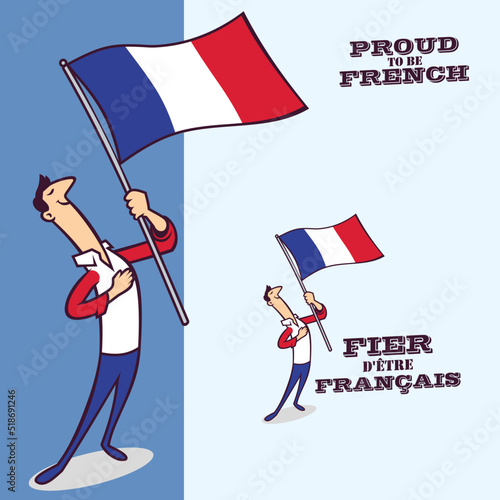 France French Patriotic Vintage Classic Cartoon Mascot